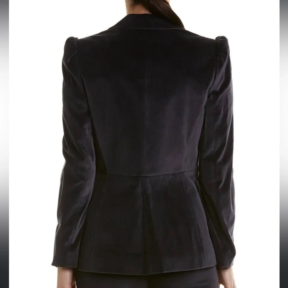 Rebecca Taylor Blue Stretch Velvet Blazer